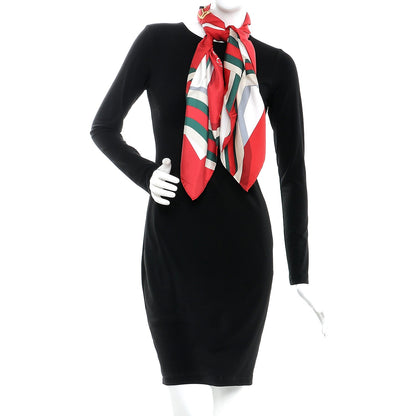 Gucci Silk Web Scarf Red Green 2 of 6