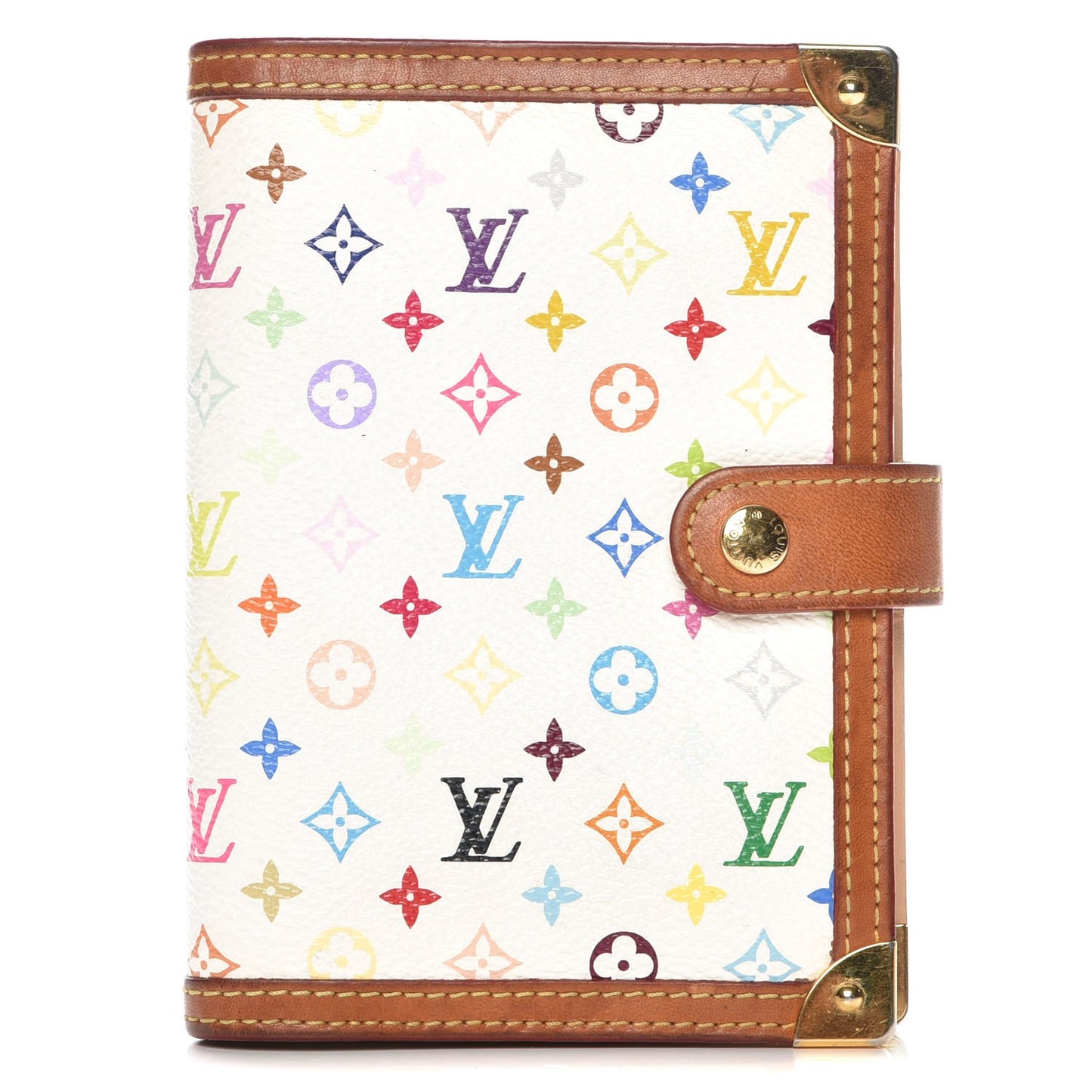 Monogram Multicolor Small Ring Agenda Cover White