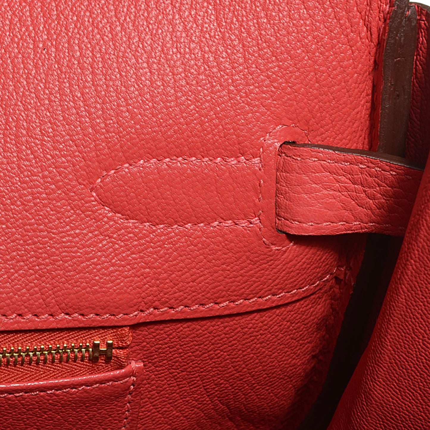 Taurillon Clemence Birkin 35 Rouge Pivoine