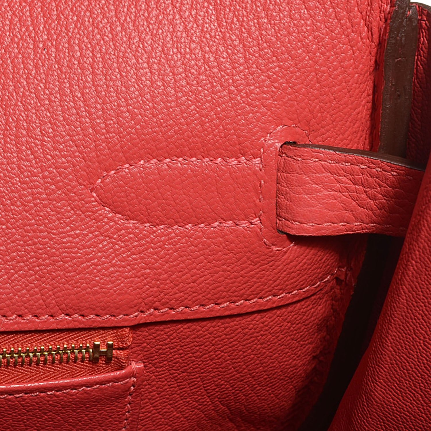 Hermes Taurillon Clemence Birkin 35 Rouge Pivoine 15 of 23