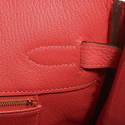 Hermes Taurillon Clemence Birkin 35 Rouge Pivoine 15 of 23