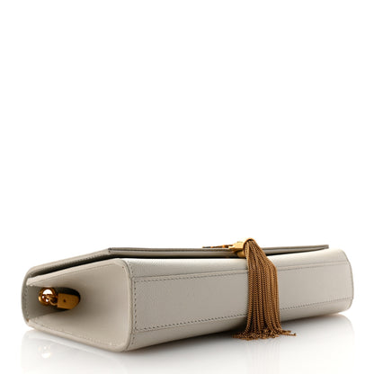 Saint Laurent Grain De Poudre Calfskin Medium Classic Monogram Kate Tassel Satchel Crema Soft 4 of 13
