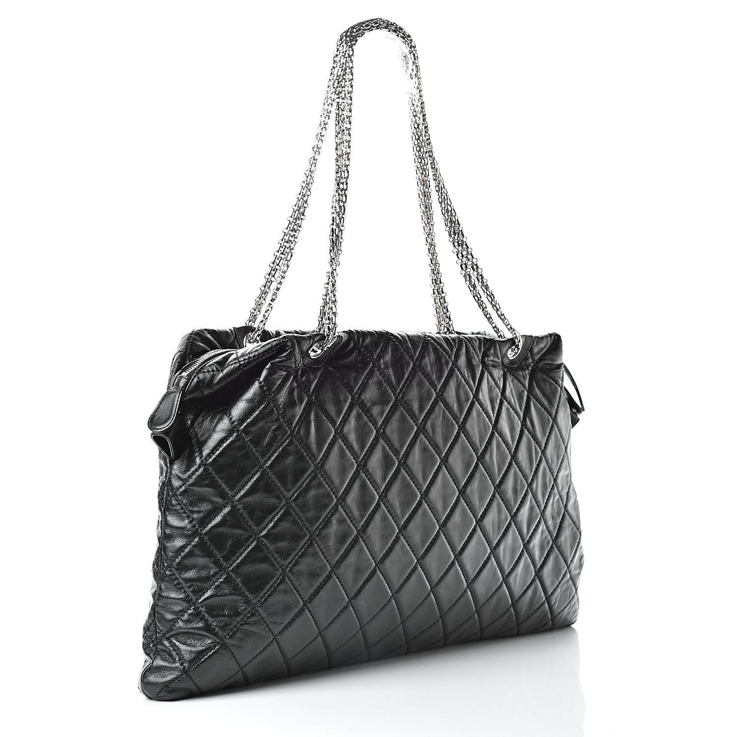 Aged Calfskin Oversized Reissue Overnight Tote Black
