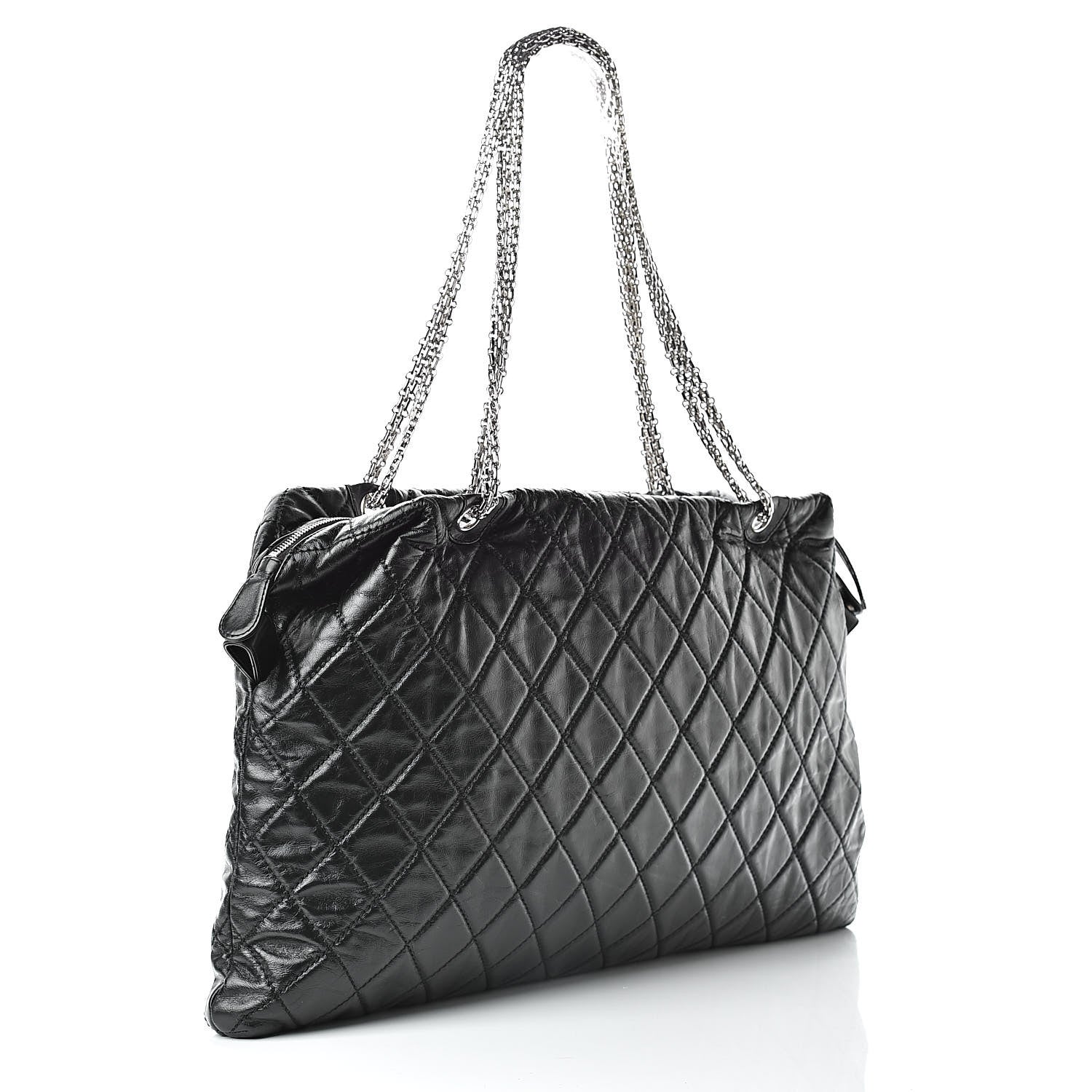 Chanel Aged Calfskin Oversized Reissue Overnight Tote Black 3 of 12