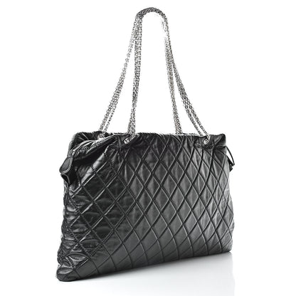 Chanel Aged Calfskin Oversized Reissue Overnight Tote Black 3 of 12