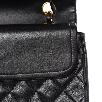 Chanel Lambskin Quilted Medium Double Flap Black 18 of 20
