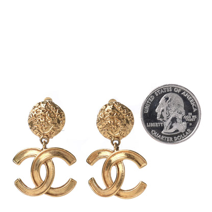 Chanel CC Drop Clip On Earrings Gold 2 of 4