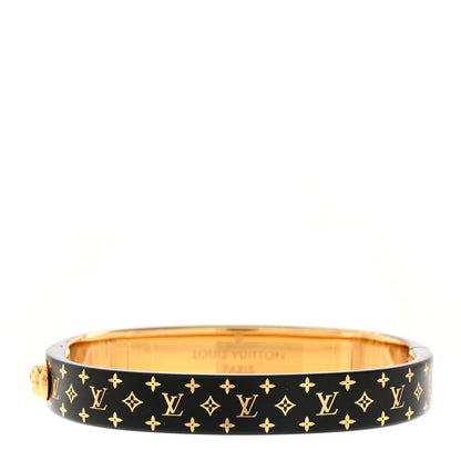 Louis Vuitton Monogram Nanogram Cuff S Black Gold 1 of 6