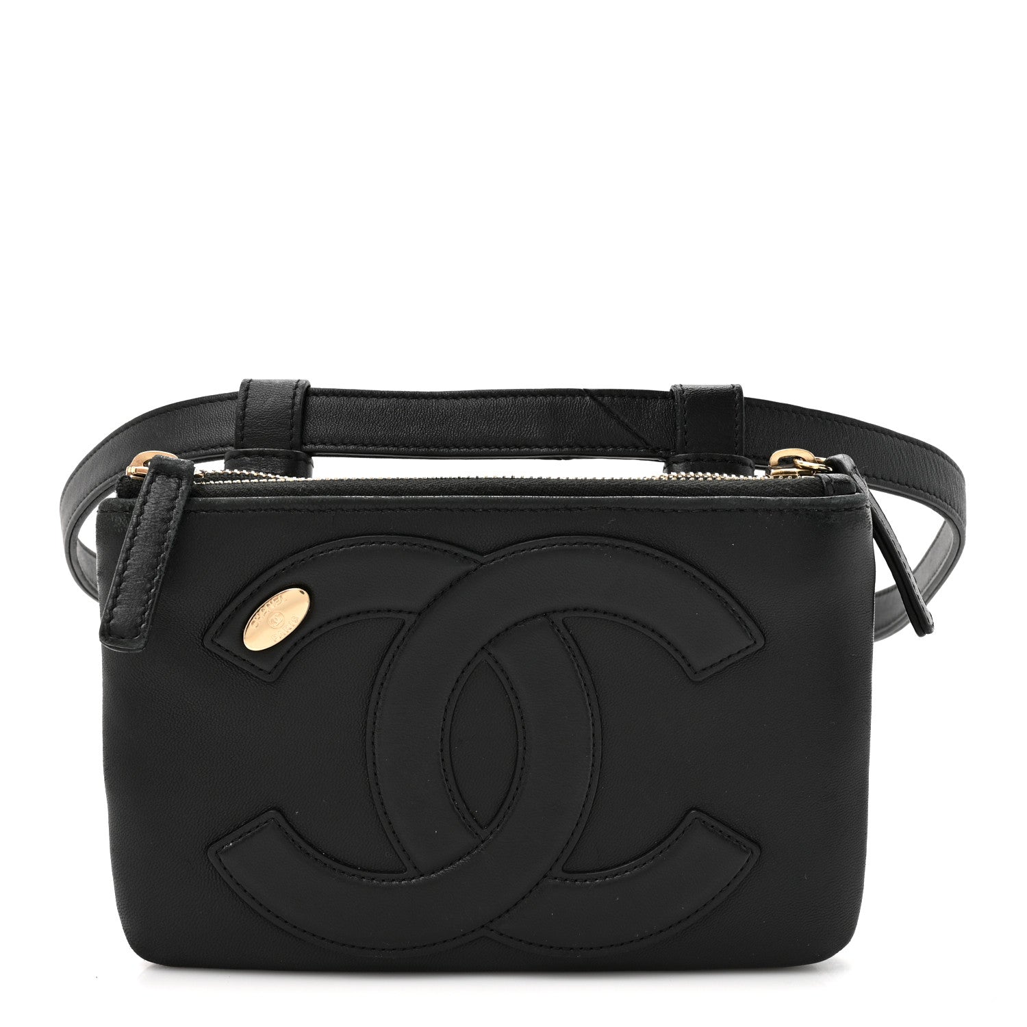 Chanel Lambskin CC Mania Waist Belt Bag Black 1 of 10