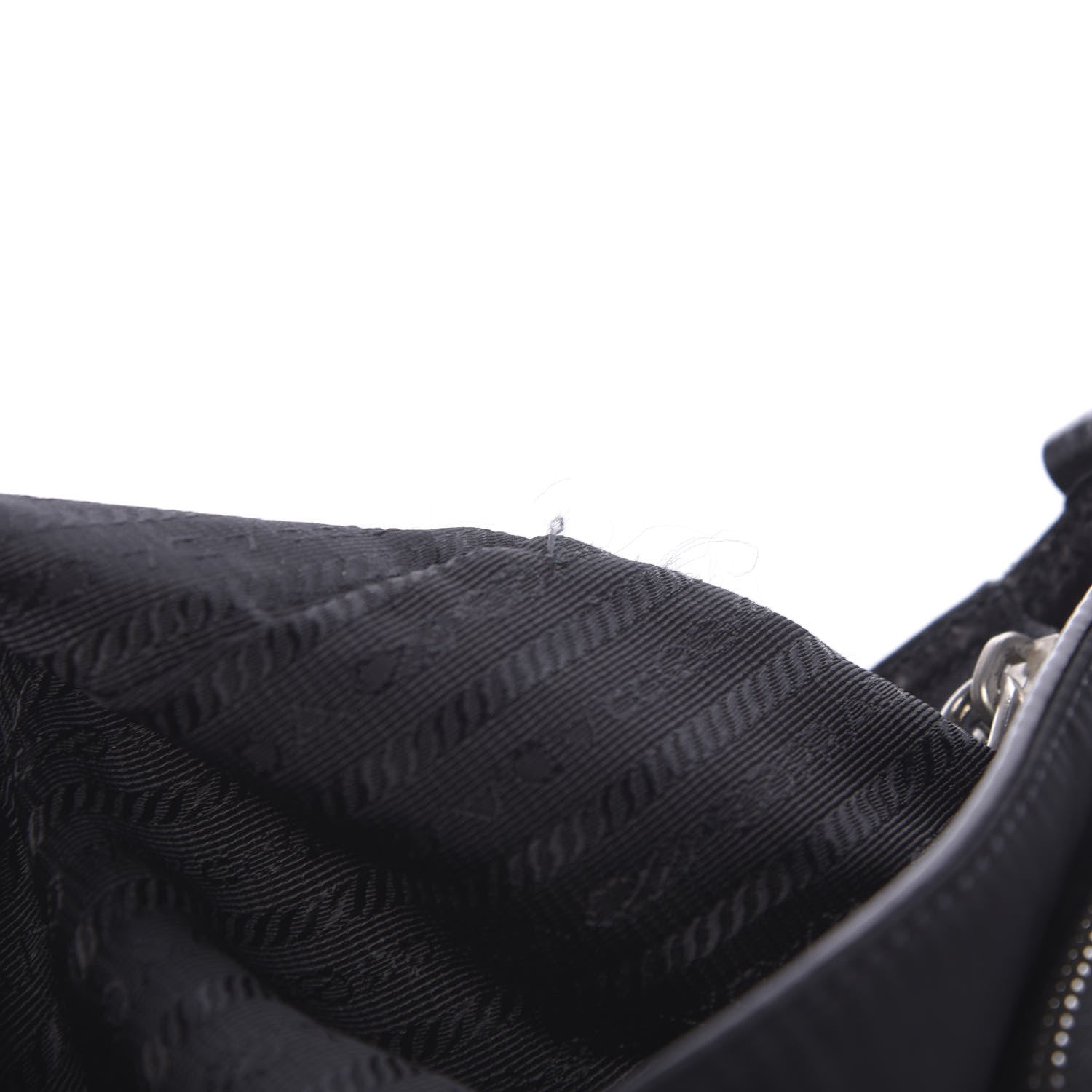 Prada Soft Calfskin Nylon Buckle Shoulder Bag Black 15 of 15