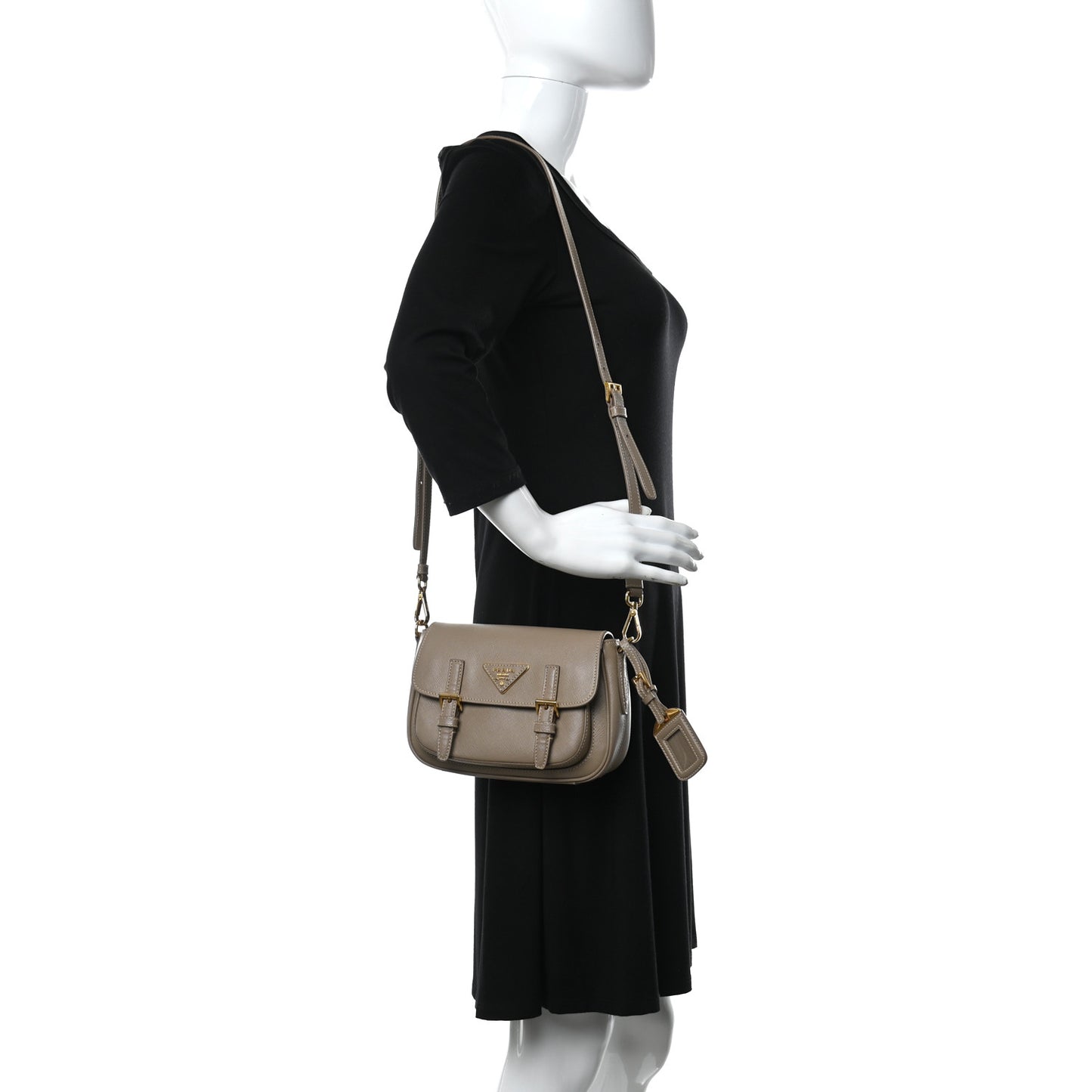 Saffiano Lux Crossbody Bag Visone