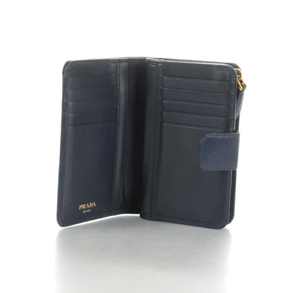 Prada Vitello Move Metal Compact Wallet Cobalto 5 of 8