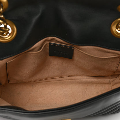 Gucci Calfskin Matelasse Mini GG Marmont Shoulder Bag Black 5 of 10