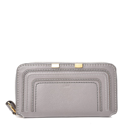 Chloe Calfskin Marcie Long Zip Around Wallet Cashmere Grey 1 of 13