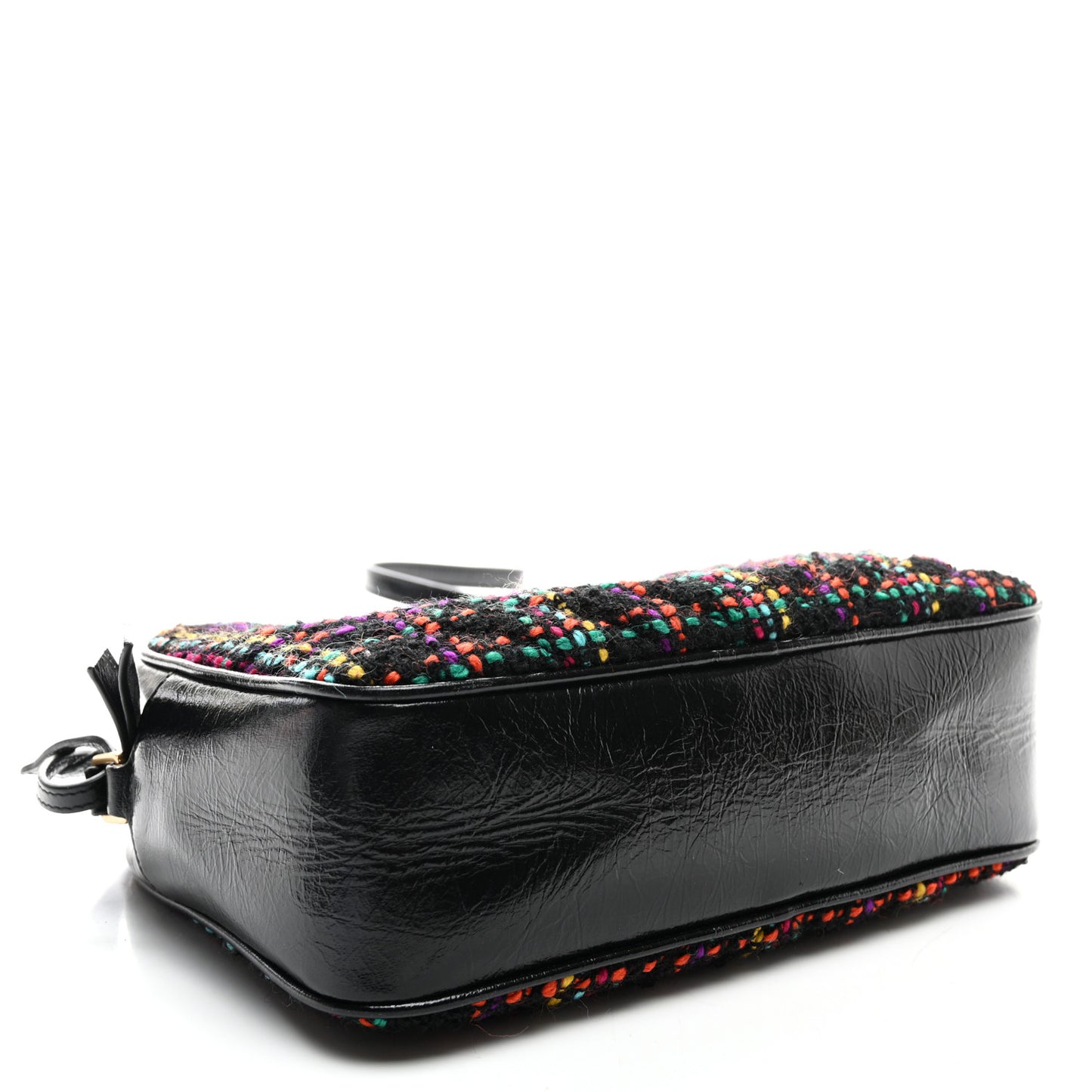 Tweed Calfskin Monogram Lou Camera Bag Black