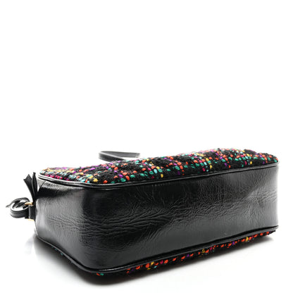 Saint Laurent Tweed Calfskin Monogram Lou Camera Bag Black 3 of 9