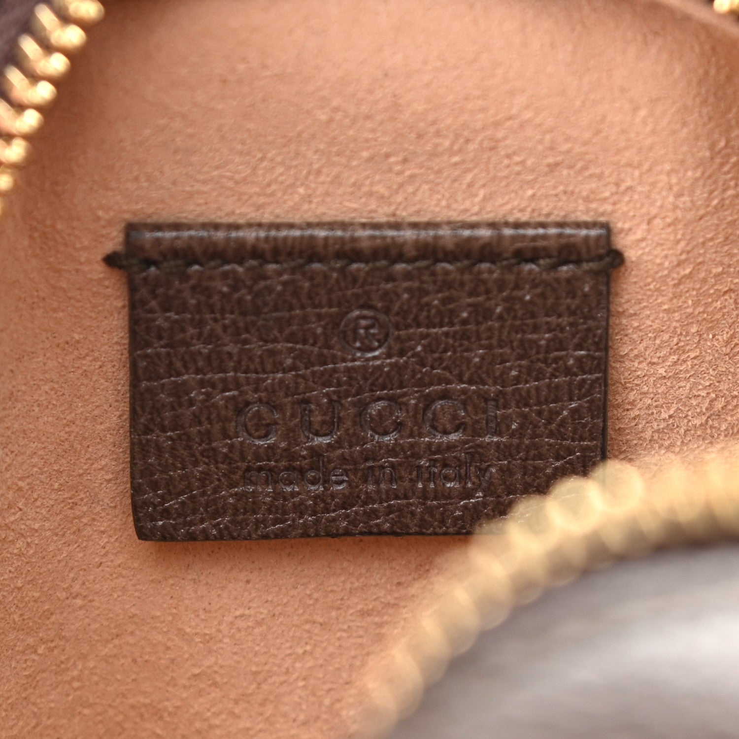 Gucci GG Supreme Monogram Web Mini Ophidia Round Shoulder Bag Brown 6 of 10
