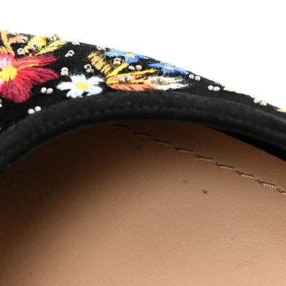 Christian Dior Velvet Beaded Embroidered Flower Dioreve Mules 37.5 Black Multicolor 10 of 10