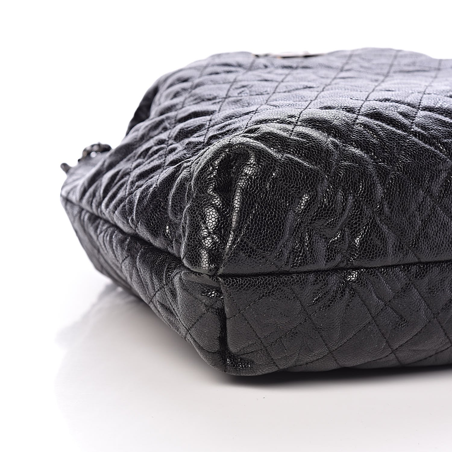 Chanel Distressed Glazed Caviar Quilted Large Elastic Tote Black 8 of 10