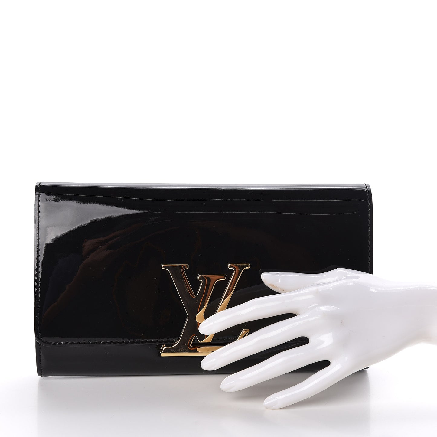 Patent Louise Clutch Black