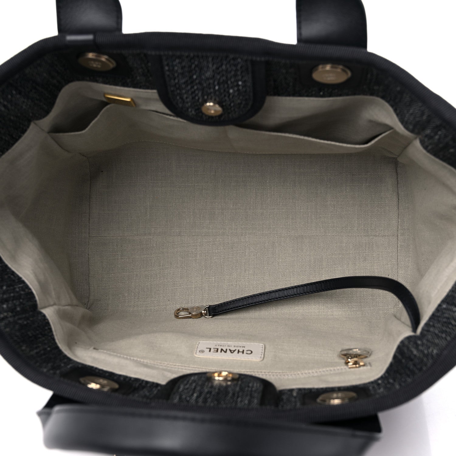Chanel Denim Small Deauville Tote Dark Blue White 6 of 13