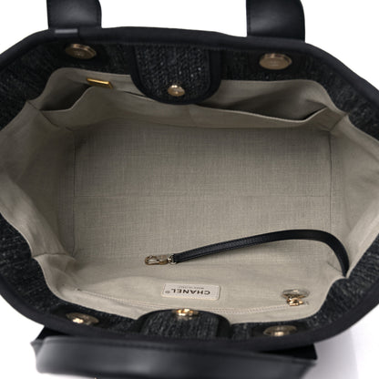 Chanel Denim Small Deauville Tote Dark Blue White 6 of 13