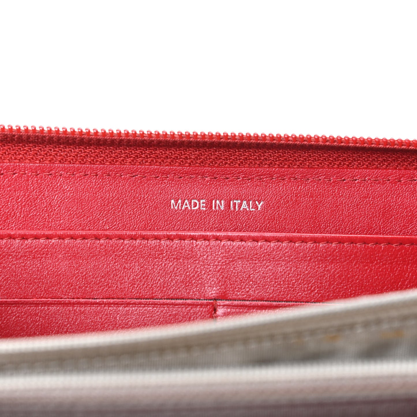 Caviar Large Timeless CC Zip Around Wallet Red