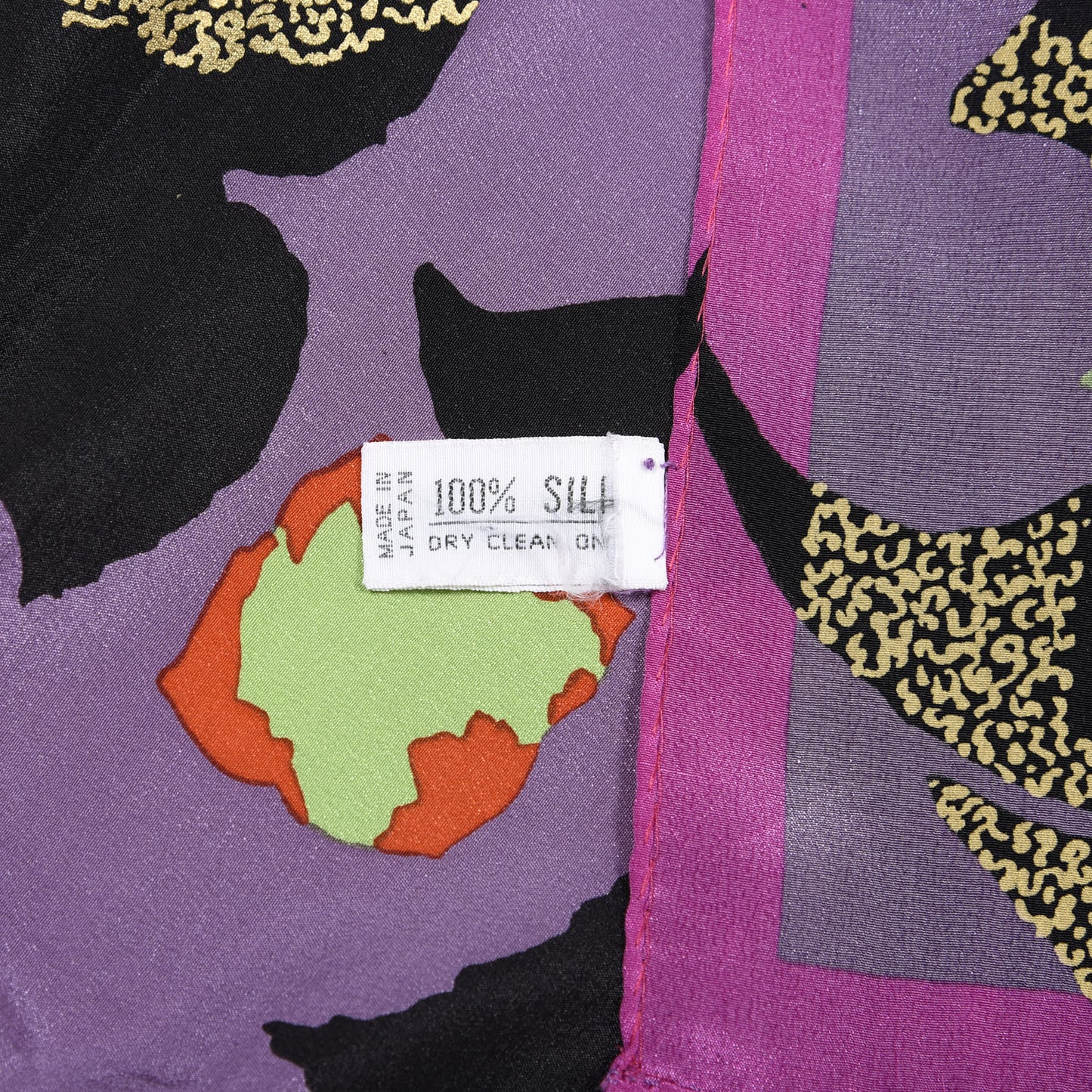 Silk Square Floral Scarf Purple Multicolor