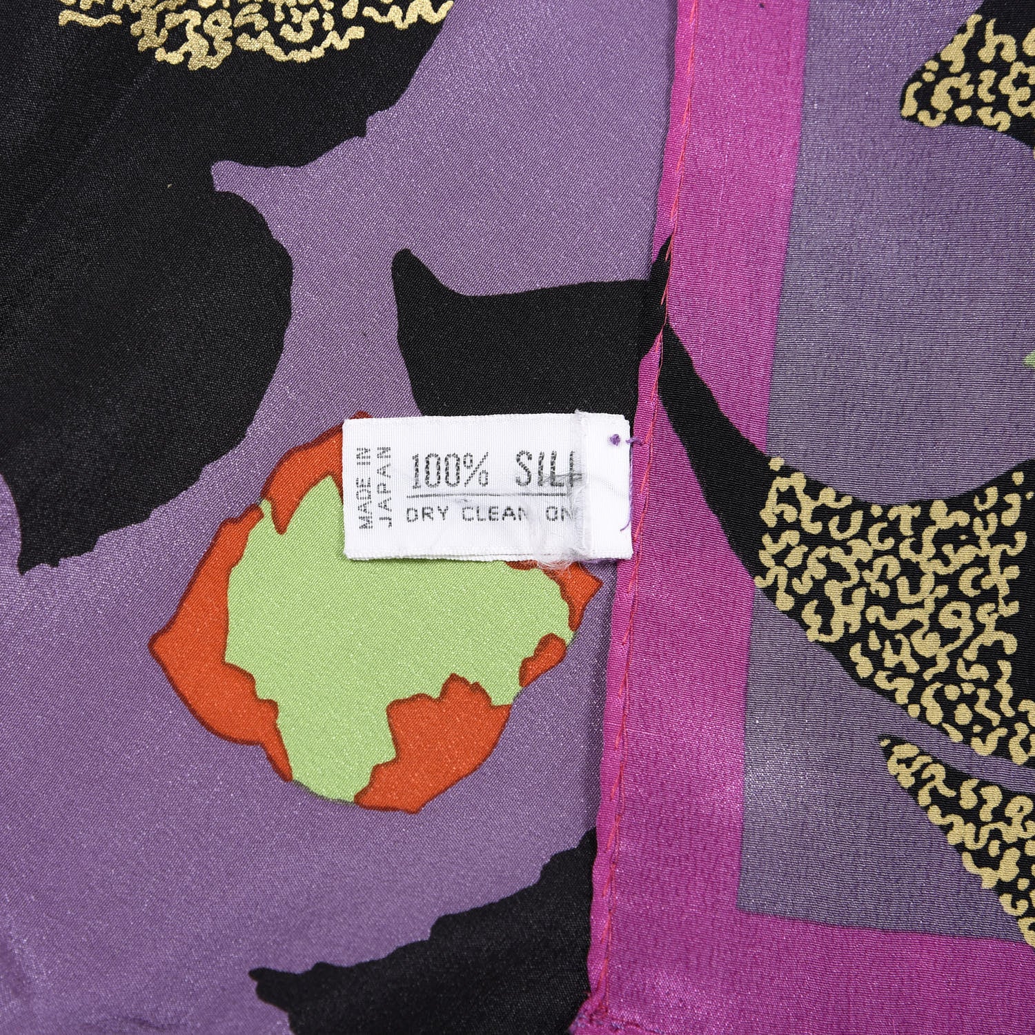Christian Dior Silk Square Floral Scarf Purple Multicolor 4 of 4