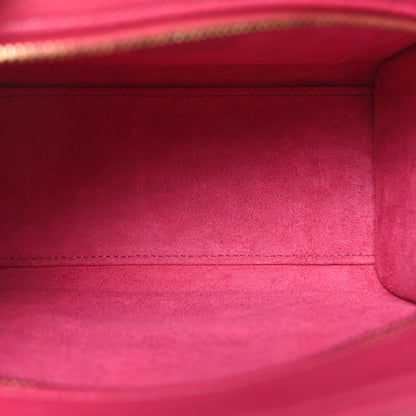 Celine Drummed Calfskin Nano Luggage Fuchsia 5 of 10