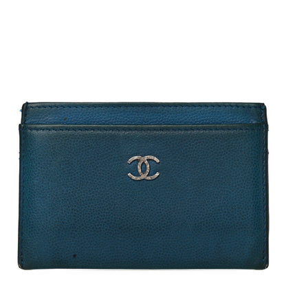 Chanel Caviar Card Holder Blue 1 of 15