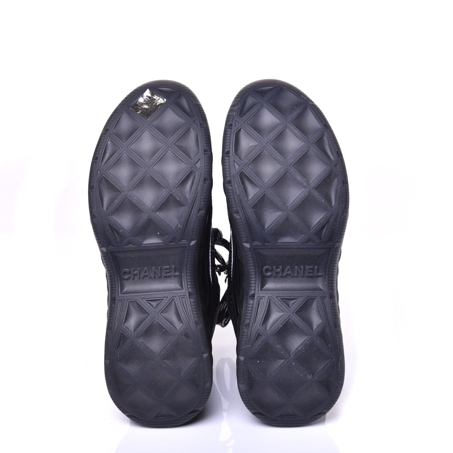 Chanel Fabric Suede Womens CC Sneakers 39 Black 6 of 9