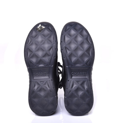 Chanel Fabric Suede Womens CC Sneakers 39 Black 6 of 9