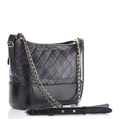 Chanel Aged Calfskin Quilted Medium Gabrielle Hobo Black 5 of 11