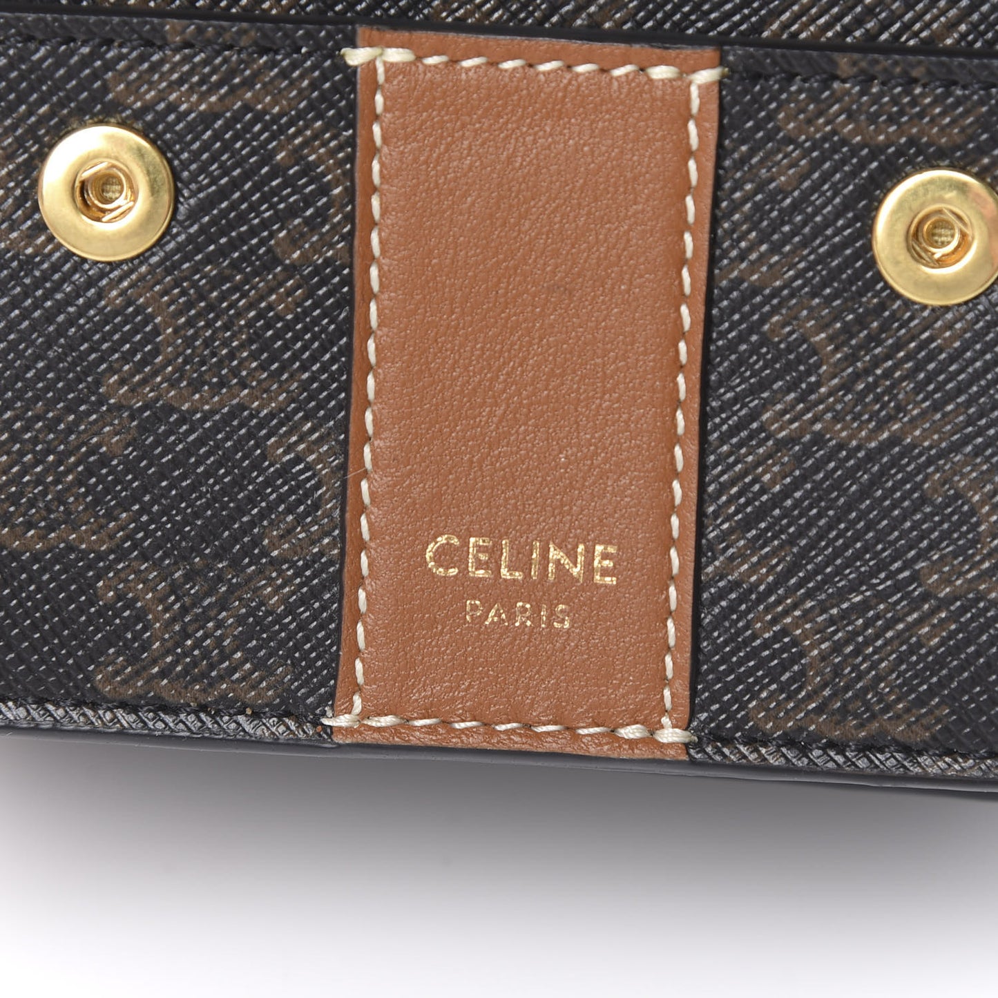 Canvas Triomphe Folded Compact Wallet Tan