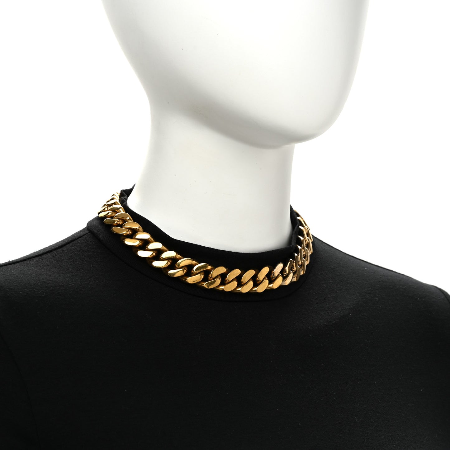 Metal Curb Chain Necklace Gold
