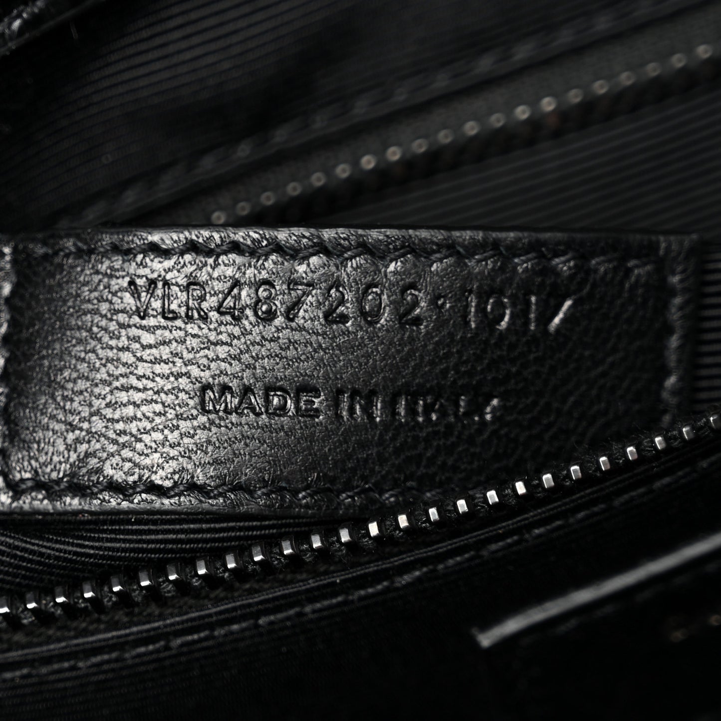 Calfskin Crocodile Embossed Monogram Large Satchel Black