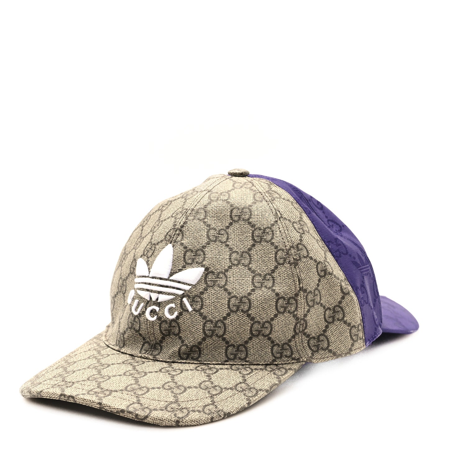 X ADIDAS GG Supreme Monogram Double Sided Baseball Hat XL Beige Ebony Dark Ameth