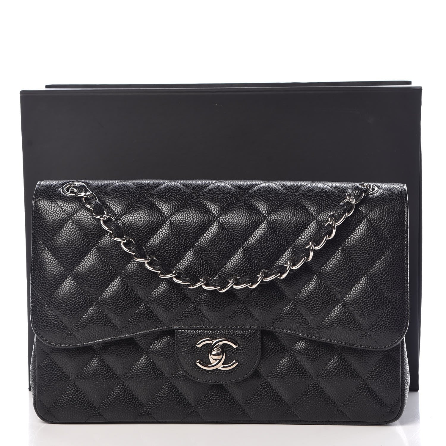 Chanel Caviar Quilted Jumbo Double Flap Black 9 of 9