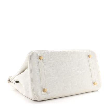 Hermes Taurillon Clemence Birkin 30 White 4 of 11