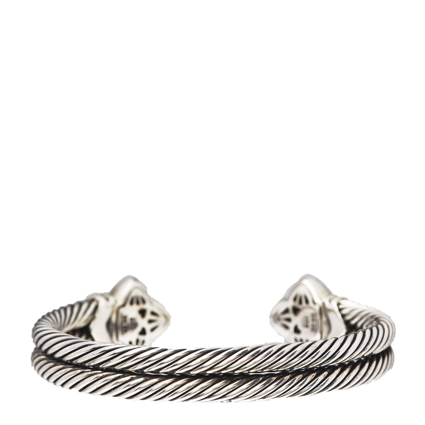 Sterling Silver 18K Yellow Gold 10mm Quatrefoil Cable Bracelet