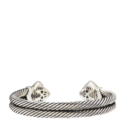 David Yurman Sterling Silver 18K Yellow Gold 10mm Quatrefoil Cable Bracelet 3 of 5