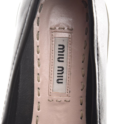 Miu Miu Nappa Metal Cap Toe Slip On Sneakers 37.5 Nero Black 9 of 14
