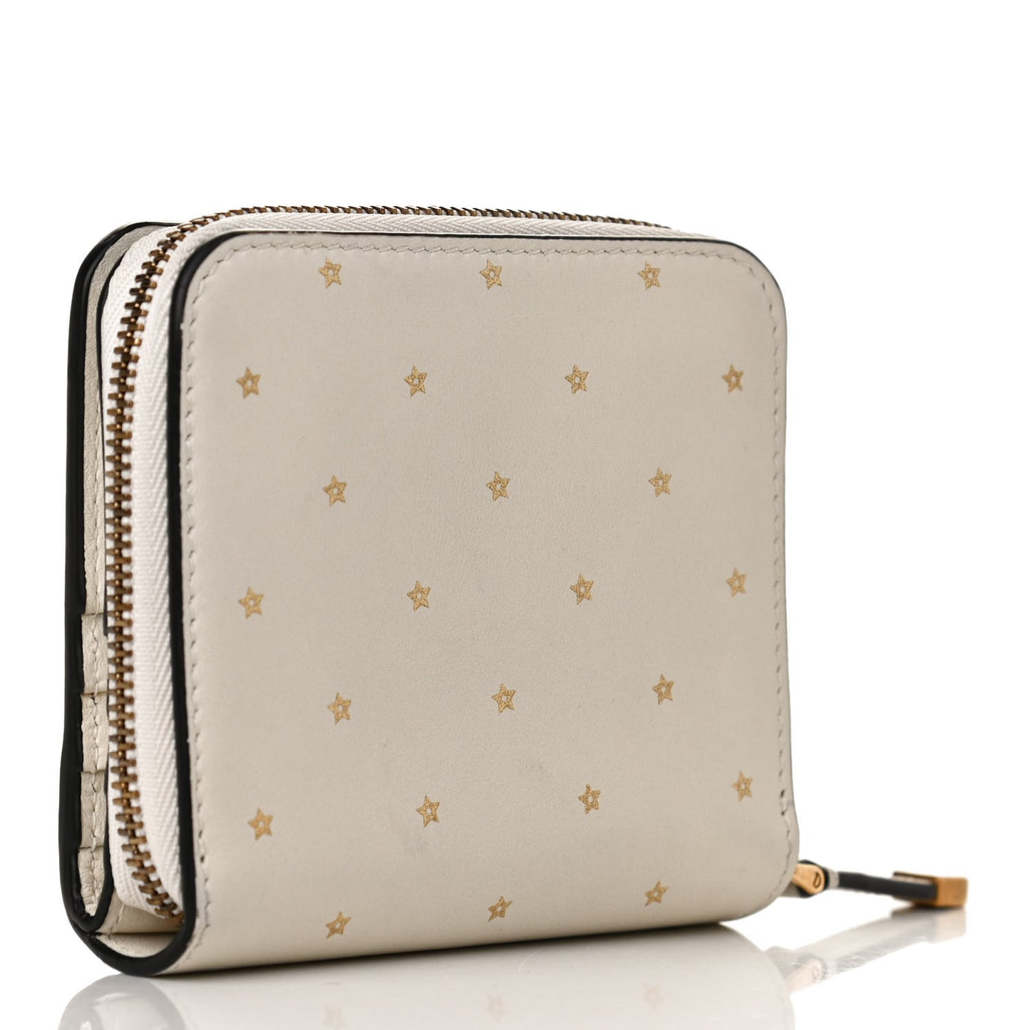 Calfskin Stars Voyageur French Wallet White Gold