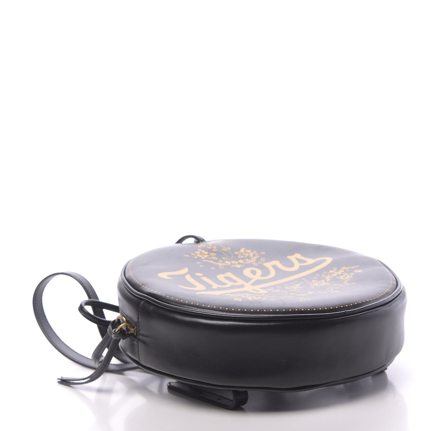 Gucci Calfskin Tigers Round Backpack Black Gold 3 of 10