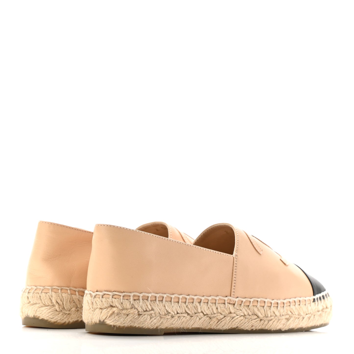 Lambskin CC Espadrilles 36 Beige Black