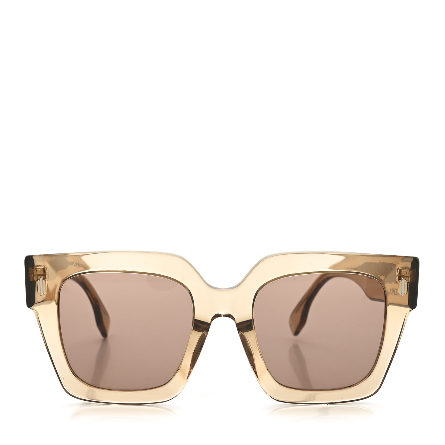 Acetate Fendi Square Sunglasses FE40101F Transparent Light Brown