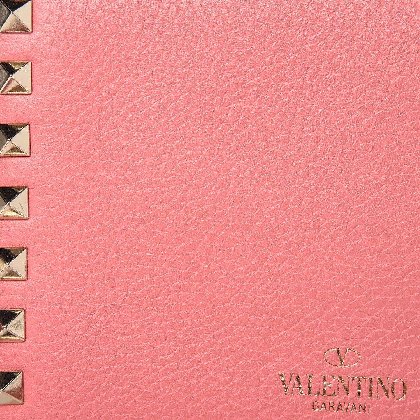 Pebbled Calfskin Rockstud Flap Crossbody Bag Paradise Rose