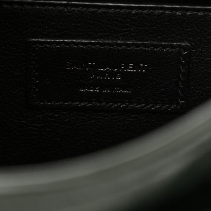 Saint Laurent Crinkled Calfskin Matelasse Monogram Baby Niki Chain Satchel Dark Green 6 of 10