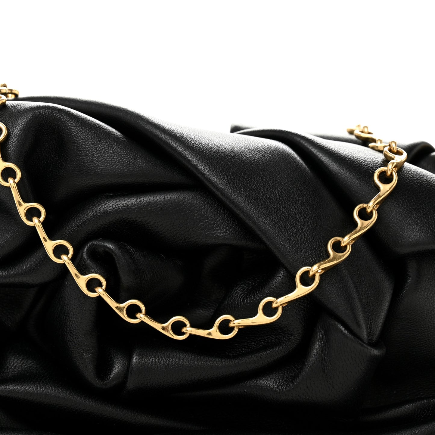 Smooth Calfskin Rose Clutch Black